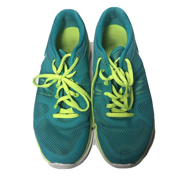 Nike Flex 2014 Run Tribe Green White Running Sneakers Size 9‎ 642767-300 - Picture 1 of 8